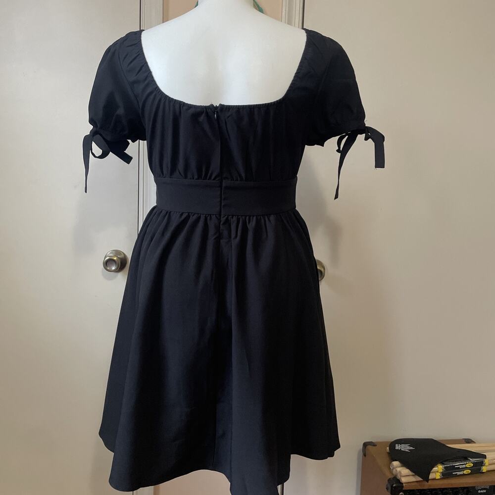 NWOT KILLSTAR Black Peasant Goth Knee-Length Short Sleeve Square Neck Large - Picture 5 of 12